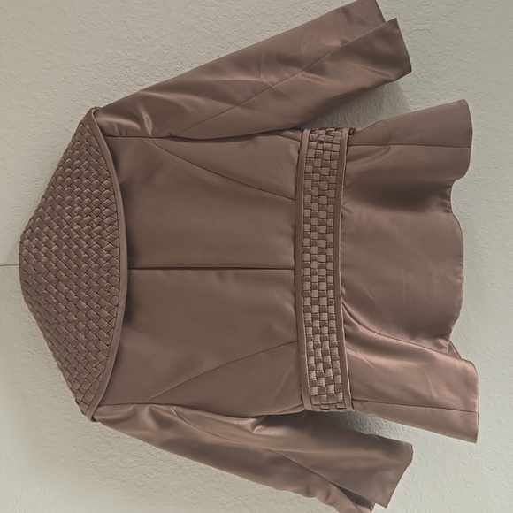 Terani Taupe Blazer And Dress Set 2P - Picture 7 of 14